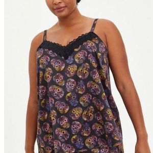 Dream Satin Lace Trim Sleeveless Sleep Cami & Short by Torrid Size 1 EUC